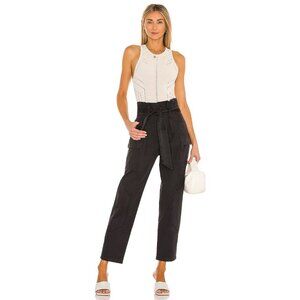 Marissa Webb Bryn Paper Bag Vintage Washed Pant Washed Black Womens Size 0
